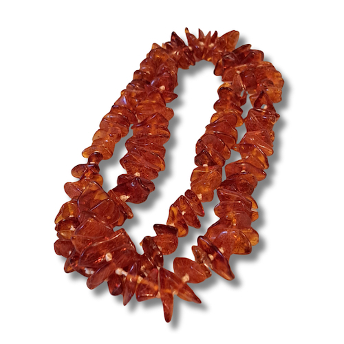 Click to view detail for HW-4008 Necklace, Beads Hand-Tied Amber $75